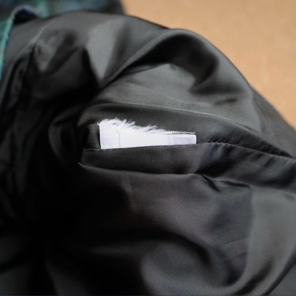 Lands’ End Puffer Vest Cozy Full Zip Snap Pockets Blue Green Plaid Check Size XS - Picture 11 of 15